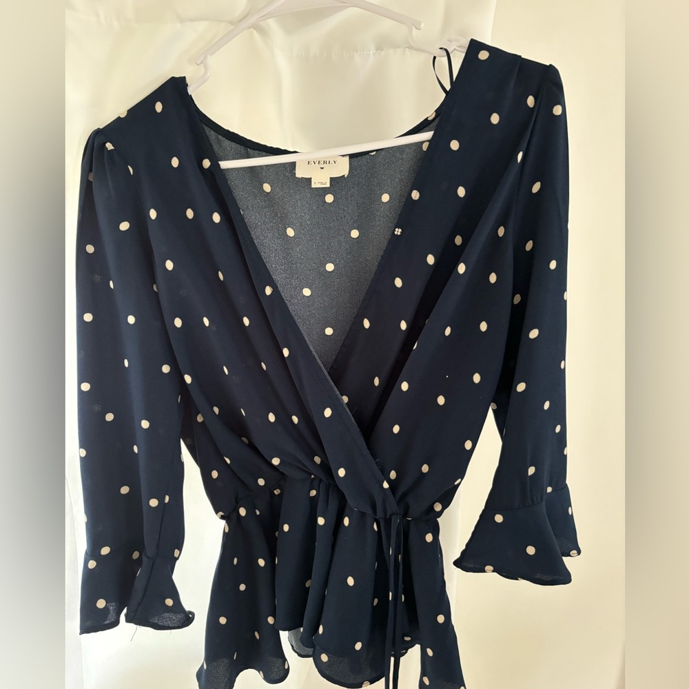 Everly polka dot peplum top